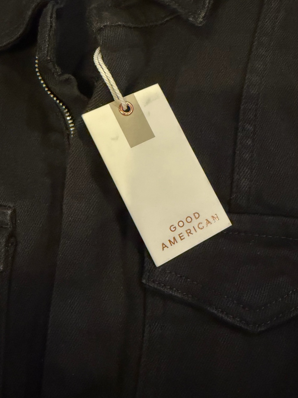 NWT Good American Fit For Success Black Denim Jumpsuit XS - Picture 5 of 7